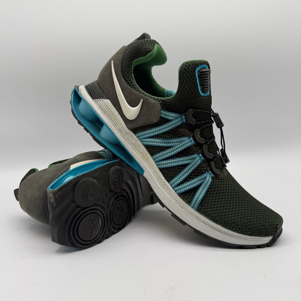 Nike Shox Gravity Outdoor Mens 11.5 Green White Blue Running Shoes AR1999-300